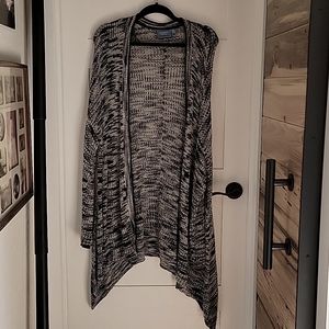 Extra long blue cardigan